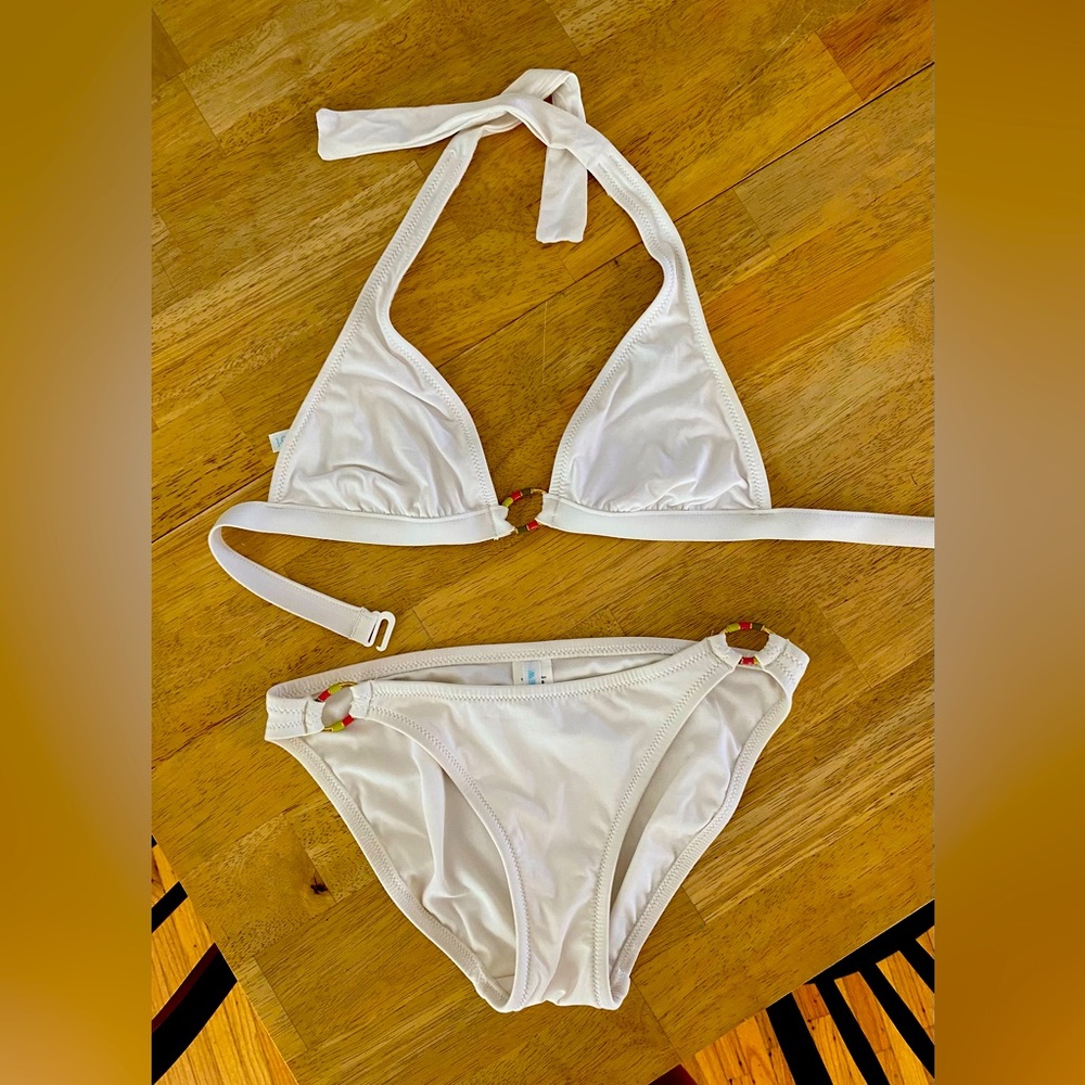 JCrew White Bikini top and bottom Small